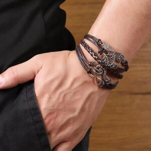 Owl Tree of Life Treble Clef Braided Bracelet